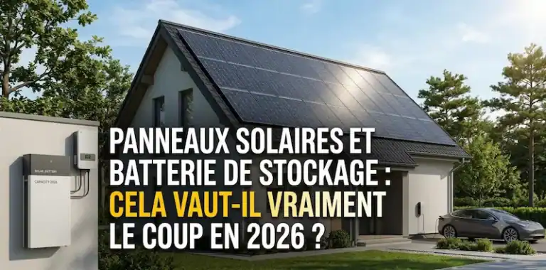 Panneaux solaires et batterie de stockage